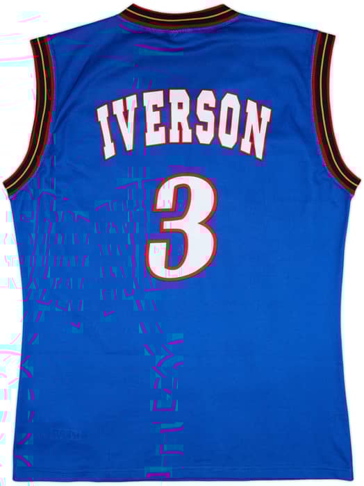 1999-00 Philadelphia 76ers Iverson #3 Champion Alternate Jersey - 6/10 - (XL)