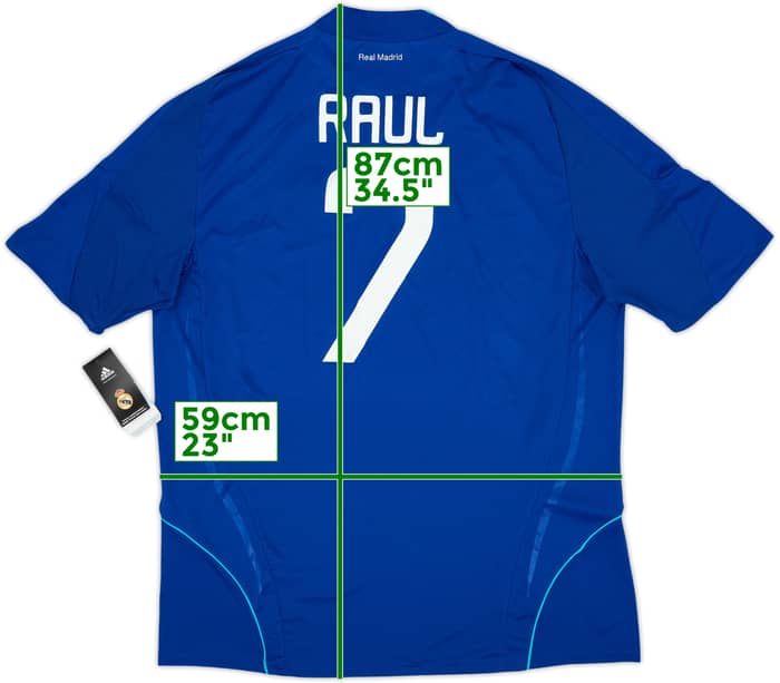 Camiseta de visitante del Real Madrid 2008-09 Raul #7 (XL)