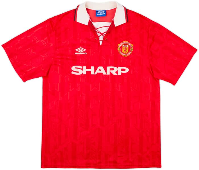 1992-94 Manchester United Home Shirt Cantona #7 - 8/10 - (XL)