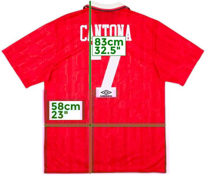 1992-94 Manchester United Home Shirt Cantona #7 - 8/10 - (XL)