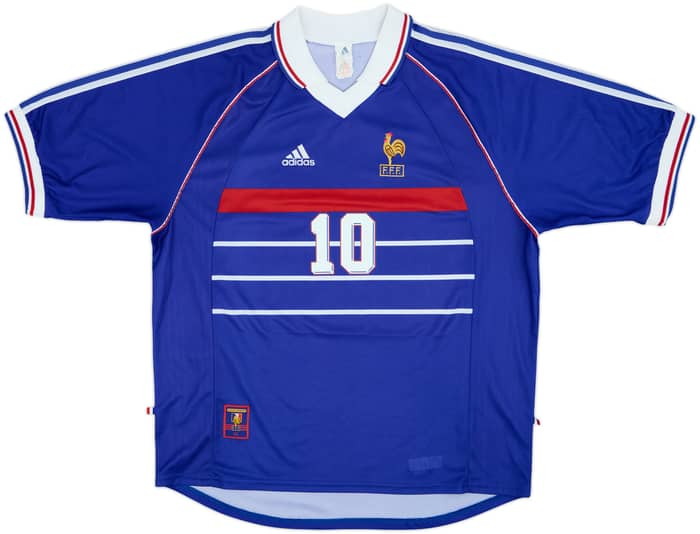 1998-00 France Home Shirt Zidane #10 - 9/10 - (XL)