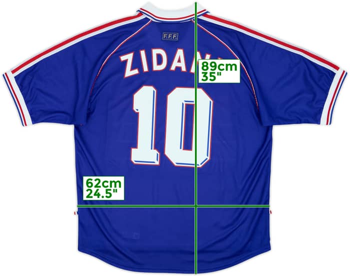 1998-00 France Home Shirt Zidane #10 - 9/10 - (XL)
