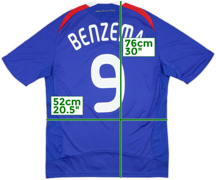 2007-08 France Home Shirt Benzema #9 - 6/10 - (M)