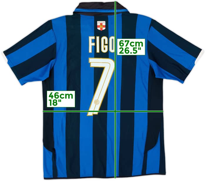 2007-08 Inter Milan Centenary Home Shirt Figo #7 - 6/10 - (M)
