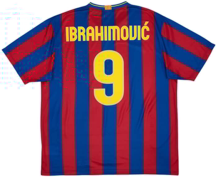 2009-10 Barcelona Basic Home Shirt Ibrahimovic #9 - 7/10 - (XL)