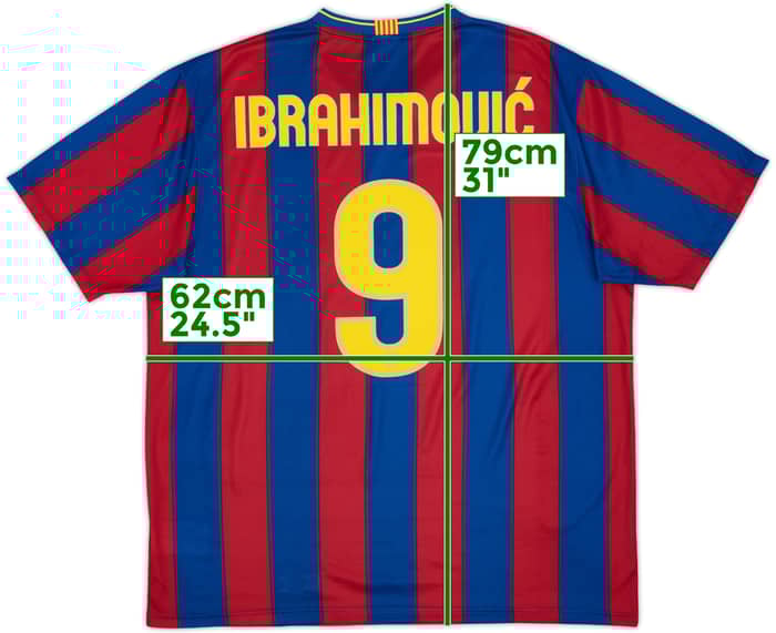 2009-10 Barcelona Basic Home Shirt Ibrahimovic #9 - 7/10 - (XL)
