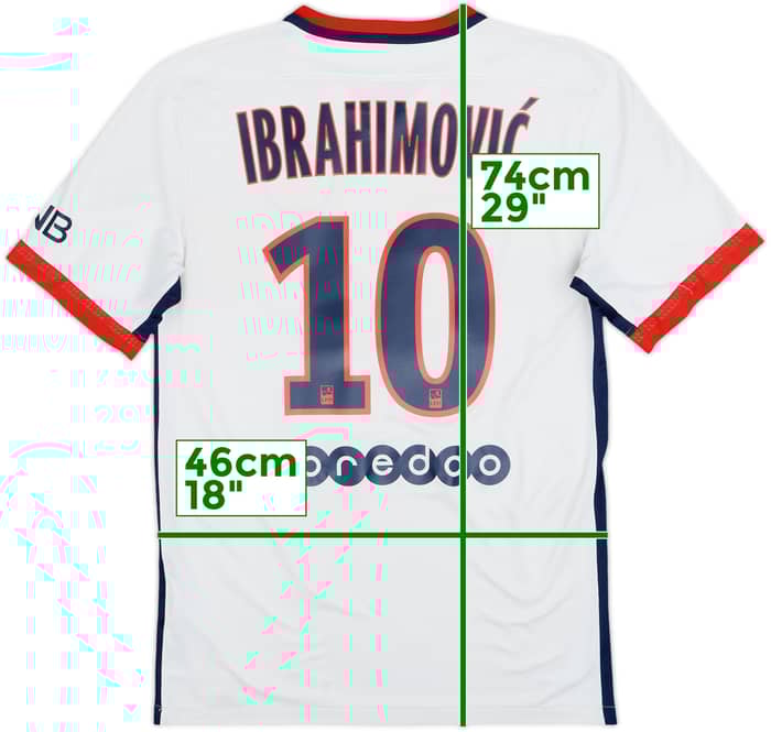 2015-16 Paris Saint-Germain Away Shirt Ibrahimovic #10 - 7/10 - (S)