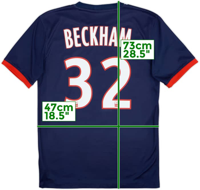 2013-14 Paris Saint-Germain Home Shirt Beckham #32 - 7/10 - (S)