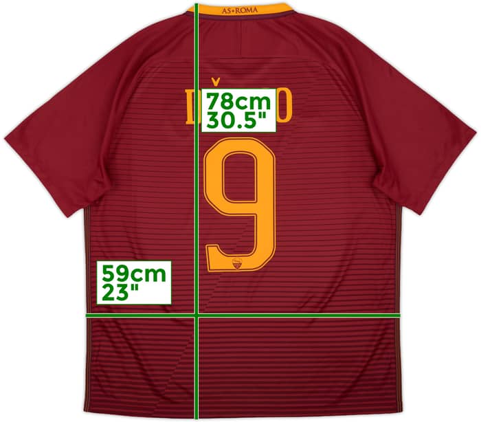 2016-17 Roma Home Shirt Dzeko #9 - 10/10 - (XL)