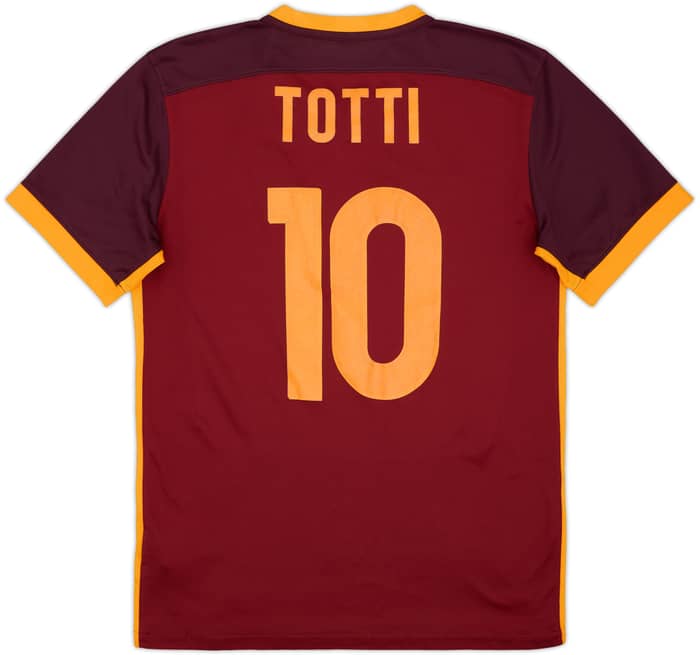 2015-16 Roma Home Shirt Totti #10 - 7/10 - (M)