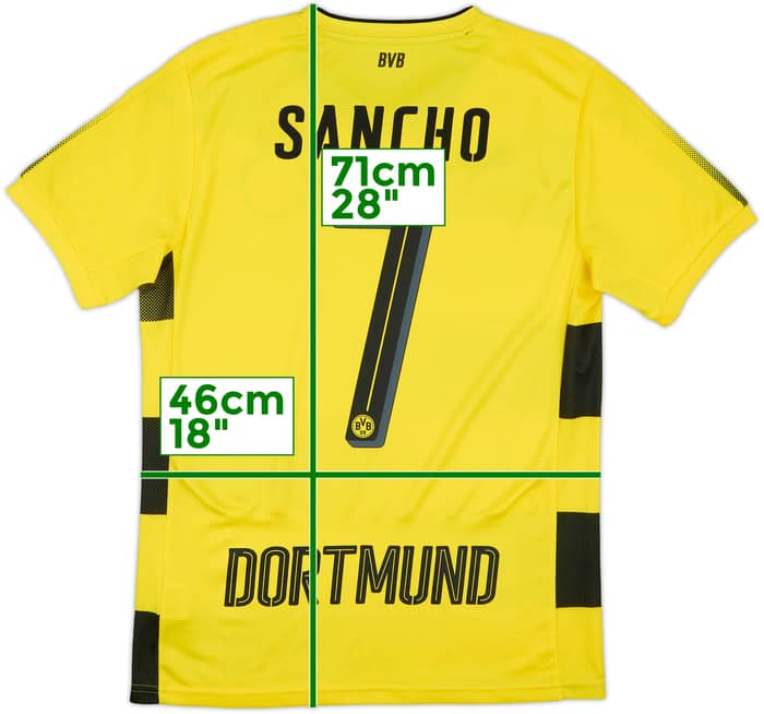 2017-18 Borussia Dortmund Home Shirt Sancho #7 - 8/10 - (S)