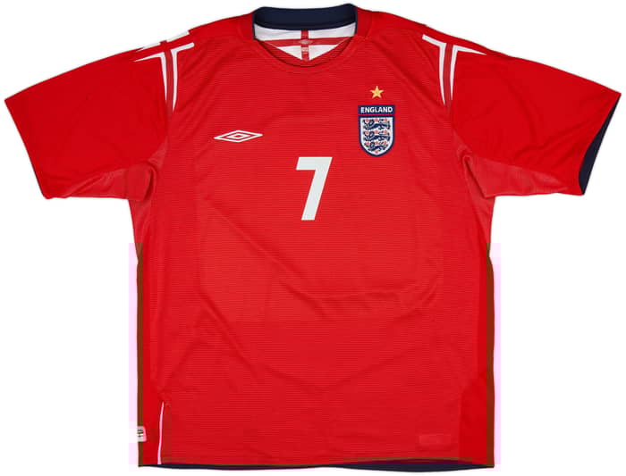 2004-06 England Away Shirt Beckham #7 - 8/10 - (XL)