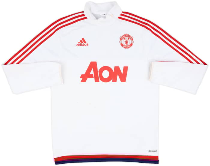 2015-16 Manchester United adidas 1/4 Zip Sweat Top - 7/10 - (M)
