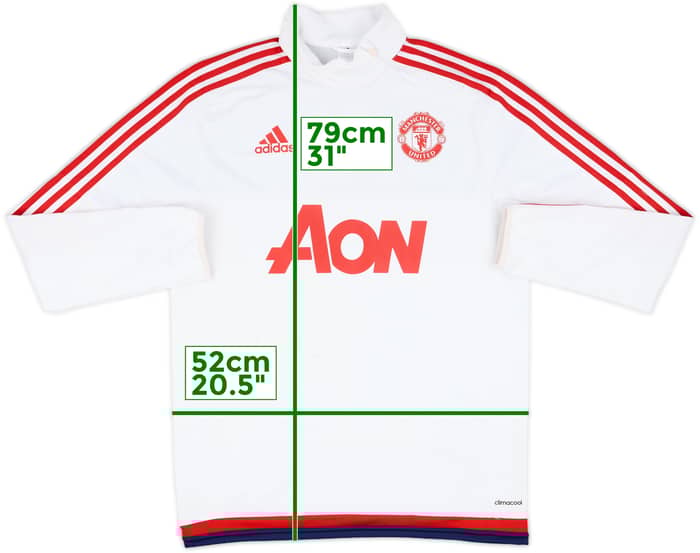 2015-16 Manchester United adidas 1/4 Zip Sweat Top - 7/10 - (M)