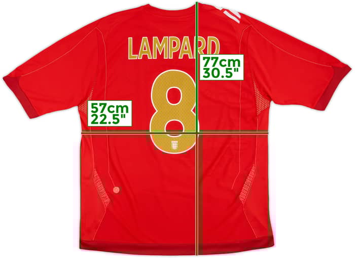 2006-08 England Away Shirt Lampard #8 - 7/10 - (XL)