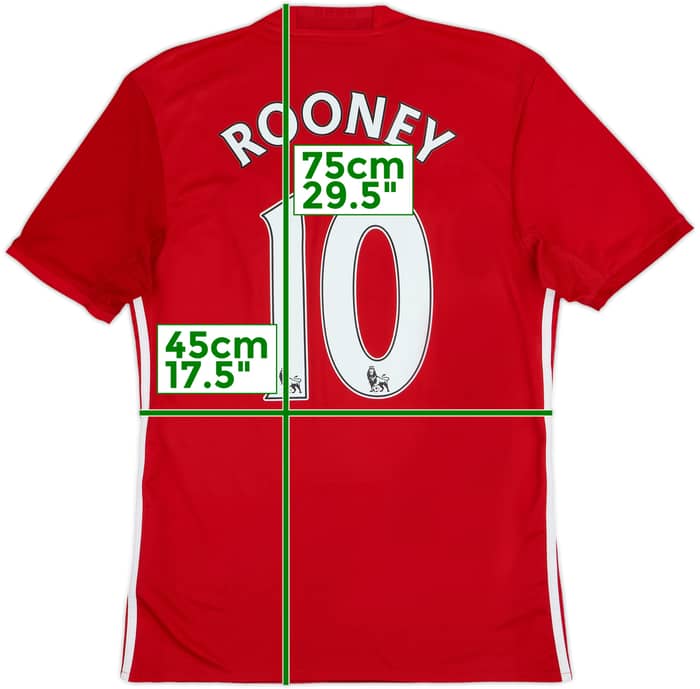 2016-17 Manchester United Home Shirt Rooney #10 - 5/10 - (S)