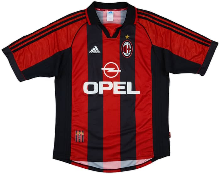 1998-00 AC Milan Home Shirt Weah #9 - 9/10 - (L)