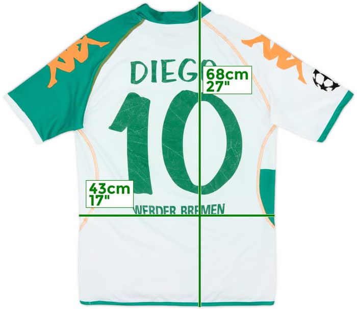 2006-07 Werder Bremen Home Shirt Diego #10 - 6/10 - (S)
