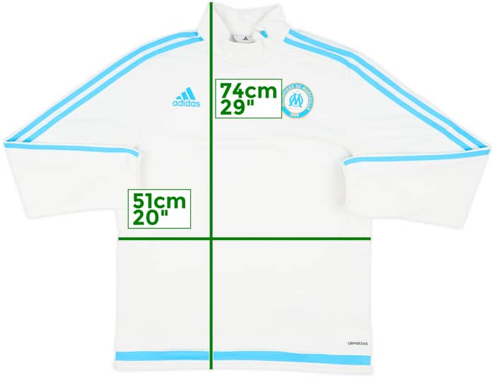 2015-16 Olympique Marseille adidas 1/4 Zip Drill Top - 8/10 - (M)