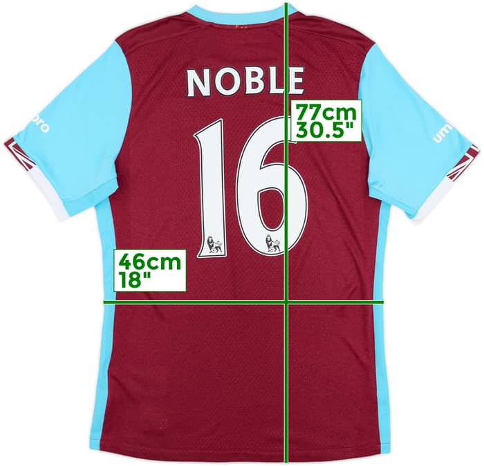 2016-17 West Ham Home Shirt Noble #16 - 8/10 - (M)