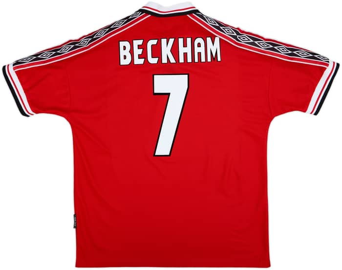 1998-00 Manchester United Home Shirt Beckham #7 - 9/10 - (XL)