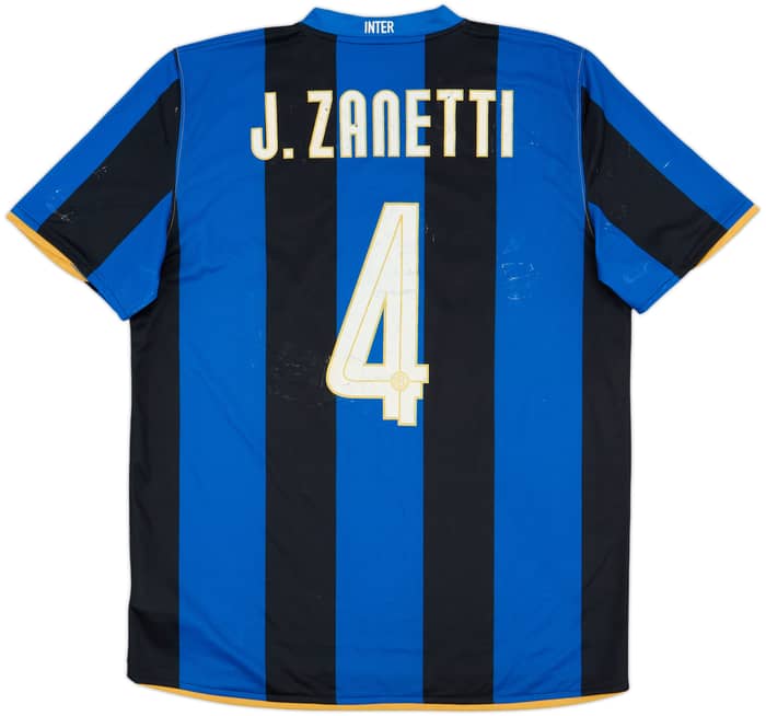 2008-09 Inter Milan Home Shirt J.Zanetti #4 - 5/10 - (L)
