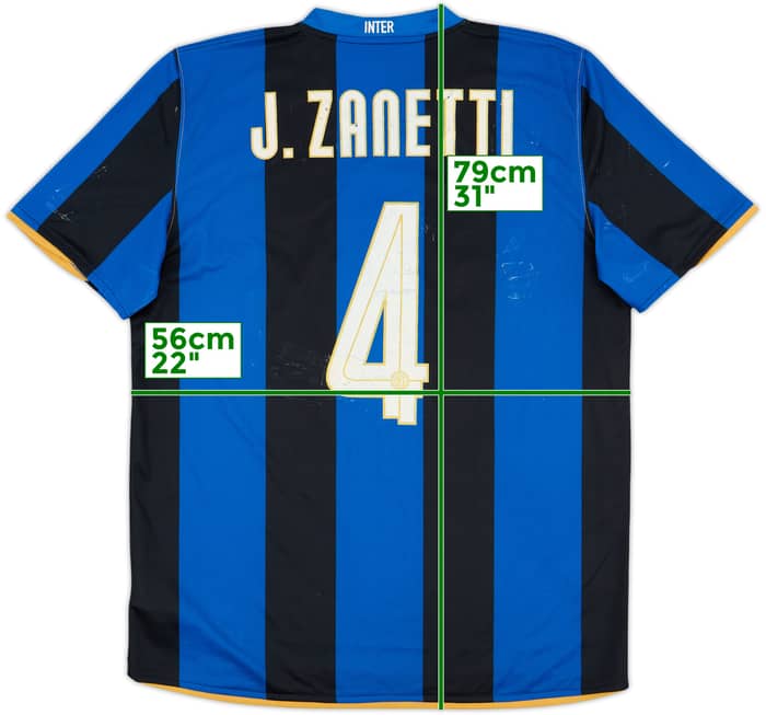 2008-09 Inter Milan Home Shirt J.Zanetti #4 - 5/10 - (L)