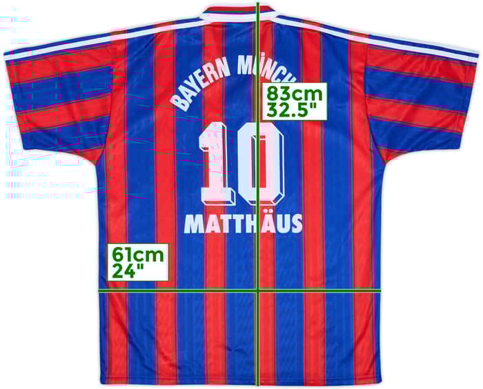 1995-97 Bayern Munich Home Shirt Matthaus #10 - 9/10 - (XL)
