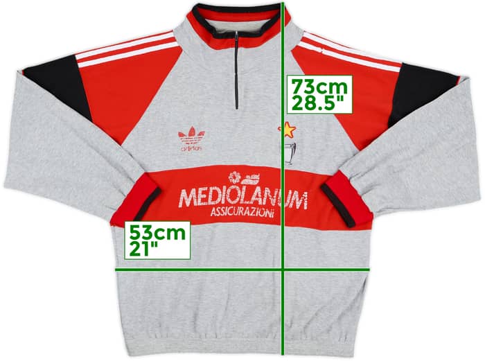 1990-92 AC Milan adidas 1/4 Zip Drill Top - 4/10 - (XL)