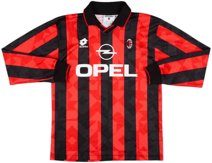 1995-96 AC Milan Home L/S Shirt #10 - 8/10 - (S)