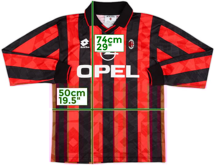 1995-96 AC Milan Home L/S Shirt #10 - 8/10 - (S)