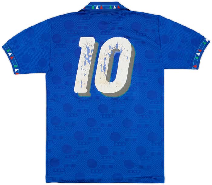 1994 Italy Home Shirt Baggio #10 - 4/10 - (L.Boys)