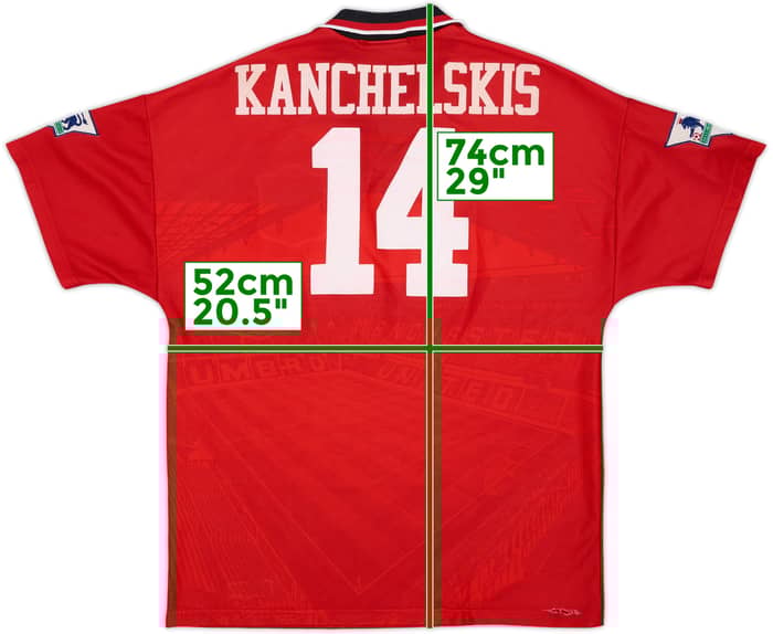 1994-96 Manchester United Home Shirt Kanchelskis #14 - 8/10 - (M)