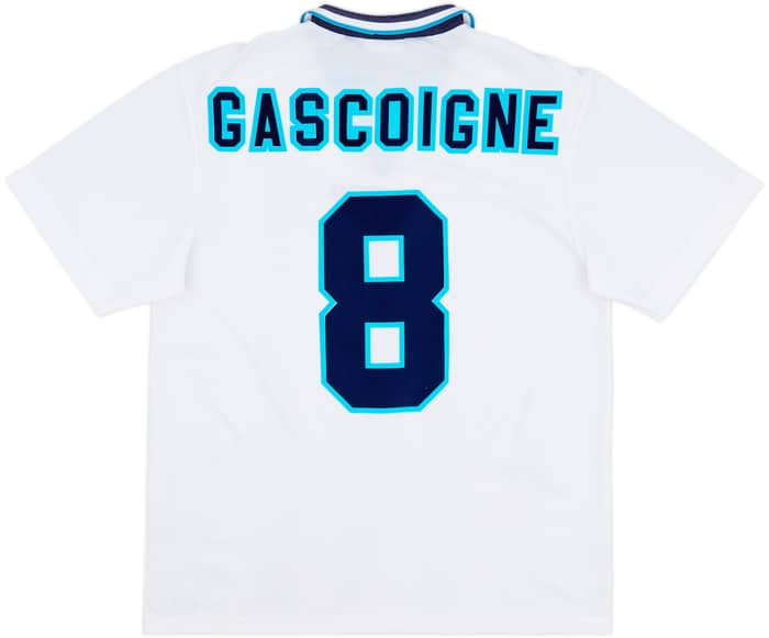 1995-97 England Home Shirt Gascoigne #8 - 9/10 - (L)
