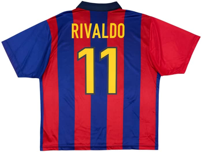 1998-00 Barcelona Basic Home Shirt Rivaldo #11 - 8/10 - (L)