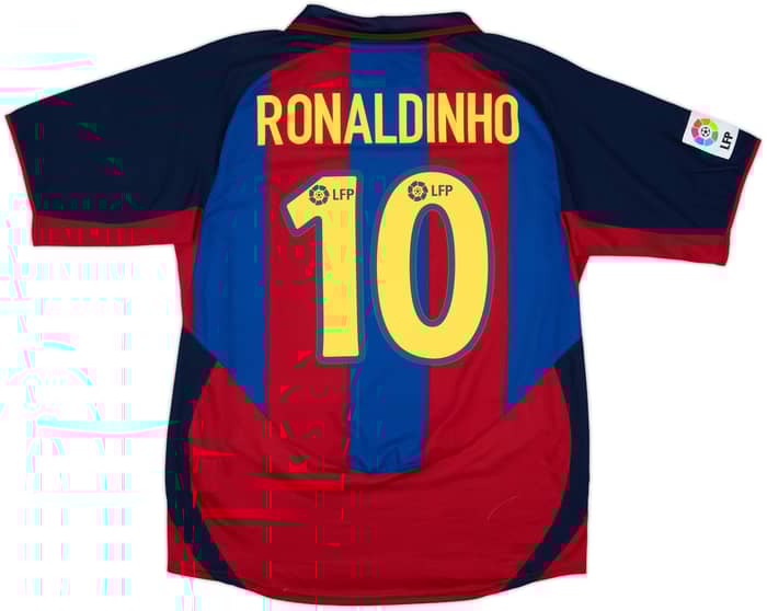 2003-04 Barcelona Home Shirt Ronaldinho #10 - 8/10 - (M)