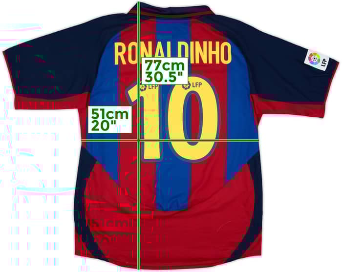 2003-04 Barcelona Home Shirt Ronaldinho #10 - 8/10 - (M)