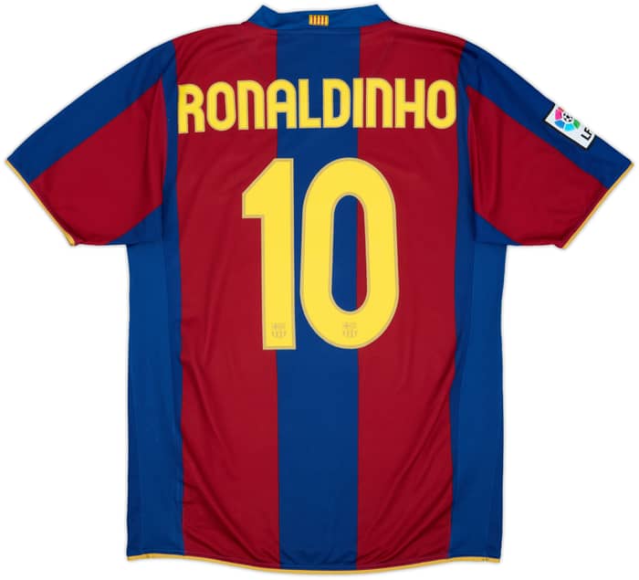2007-08 Barcelona Home Shirt Ronaldinho #10 - 8/10 - (M)
