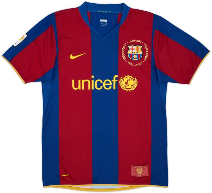 2007-08 Barcelona Home Shirt Ronaldinho #10 - 8/10 - (M)