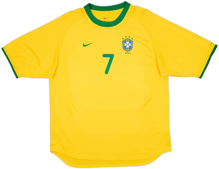 2000-02 Brazil Home Shirt Ronaldinho #7 - 7/10 - (L)