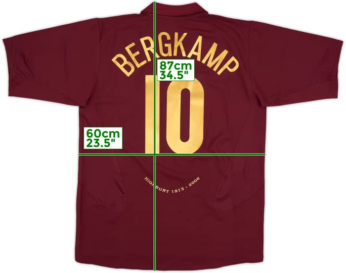 2005-06 Arsenal Home Shirt Bergkamp #10 - 9/10 - (XL)