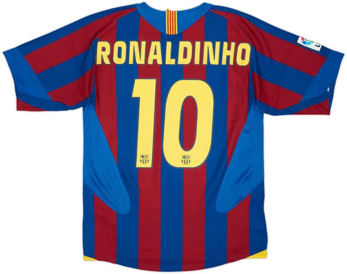 2005-06 Barcelona Home Shirt Ronaldinho #10 - 8/10 - (M)