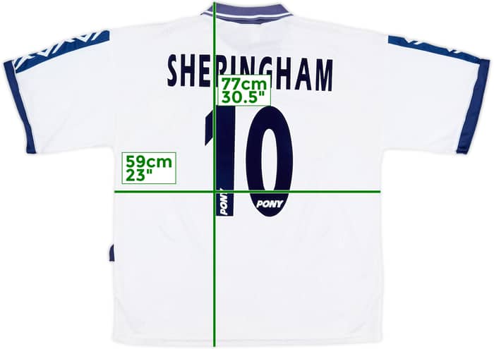 1995-97 Tottenham Home Shirt Sheringham #10 - 6/10 - (L)