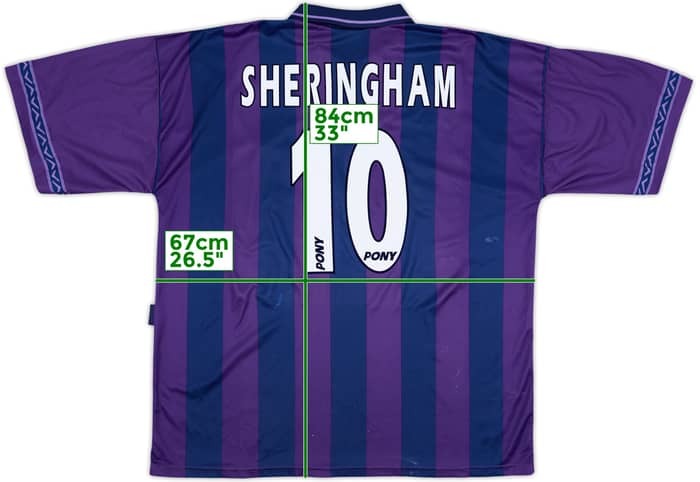 1995-97 Tottenham Away Shirt Sheringham #10 - 6/10 - (XXL)