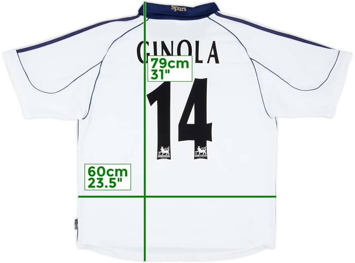 1999-01 Tottenham Home Shirt Ginola #14 - 6/10 - (XL)