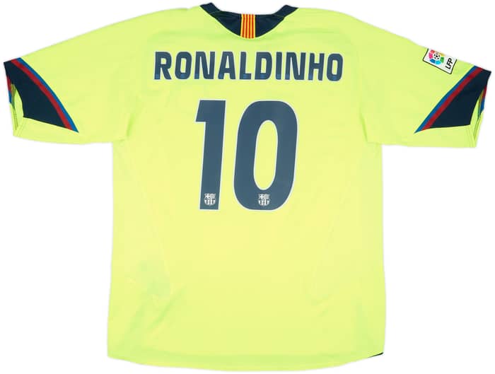 2005-06 Barcelona Away Shirt Ronaldinho #10 - 9/10 - (XL)