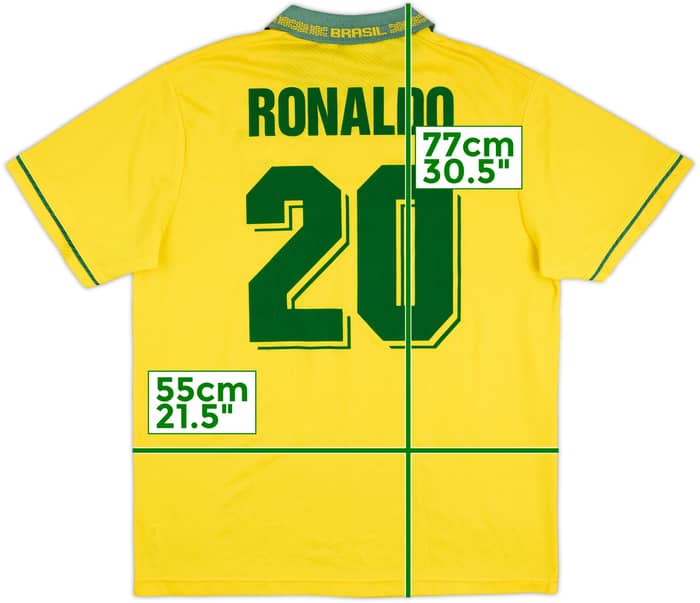1993-94 Brazil Home Shirt Ronaldo #20 - 6/10 - (L)