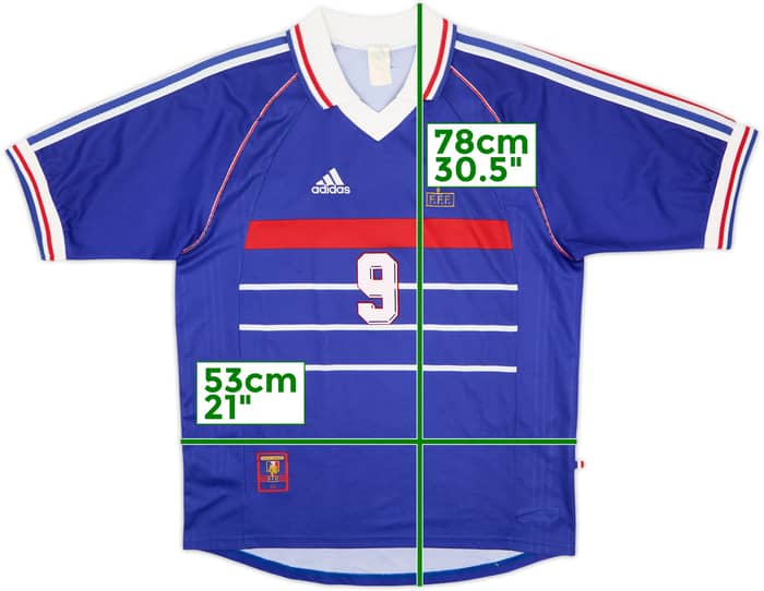 1998-00 France Home Shirt #9 - 9/10 - (M)