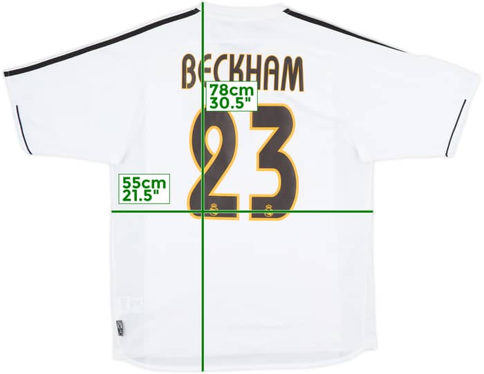 2003-04 Real Madrid Home Shirt Beckham #23 - 9/10 - (M)