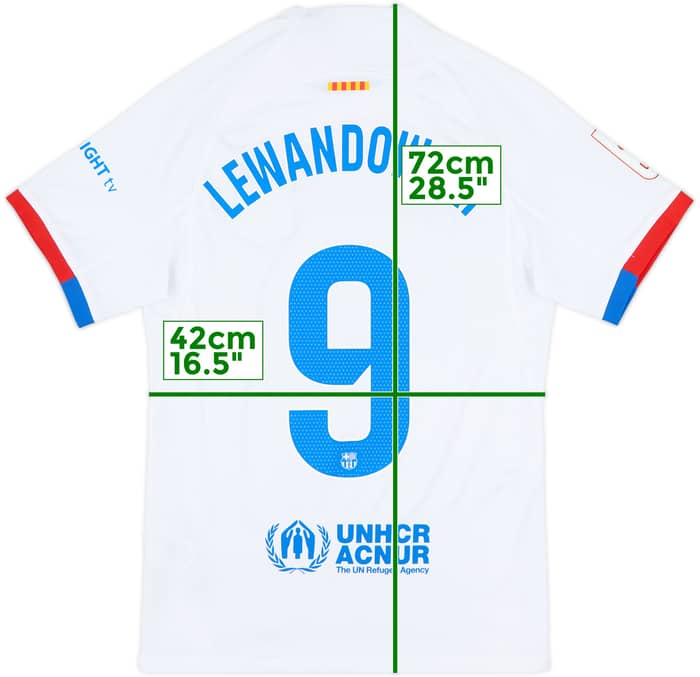 2023-24 Barcelona Away Shirt Lewandowski #9 - 9/10 - (XS)